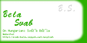 bela svab business card